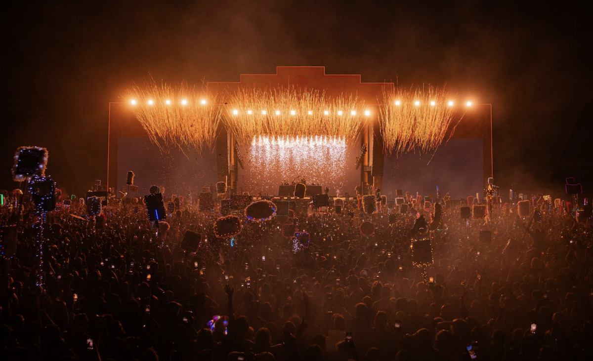 Beyond the Valley festival with fireworks