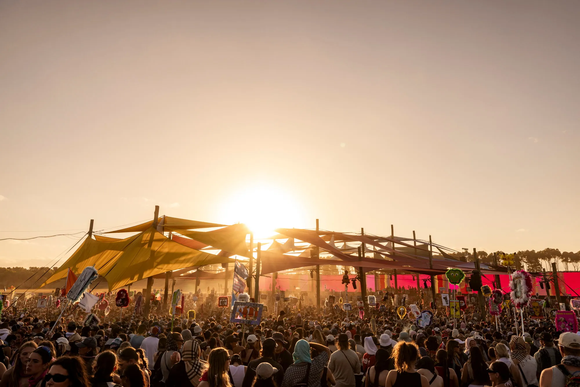 Beyond the Valley festival at sunset
