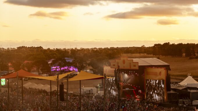 Festival sunset scene